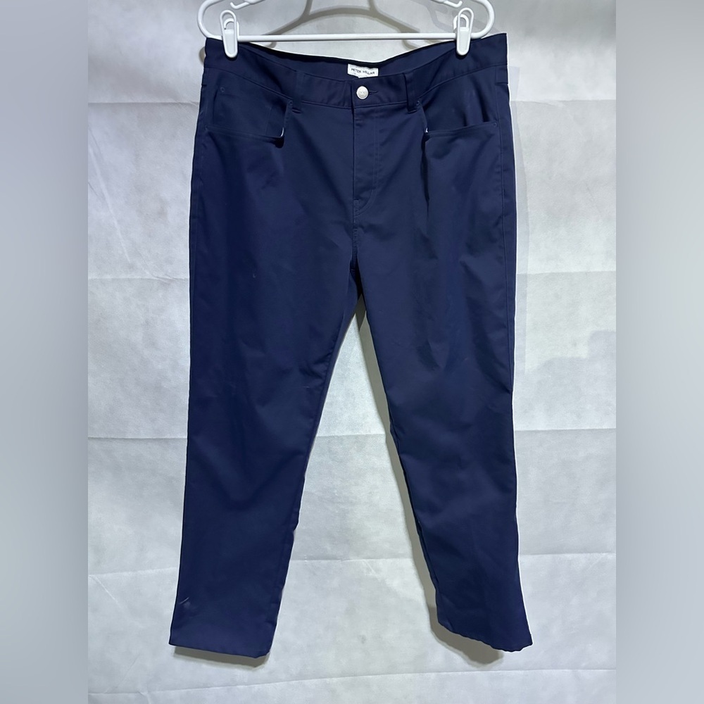 Peter Millar Chino Golf Pants Men’s 36x27 Navy Blue Ultimate Sateen 5 Pocket EUC